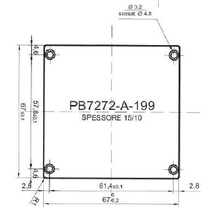 pannello standard in alluminio per art.7272
