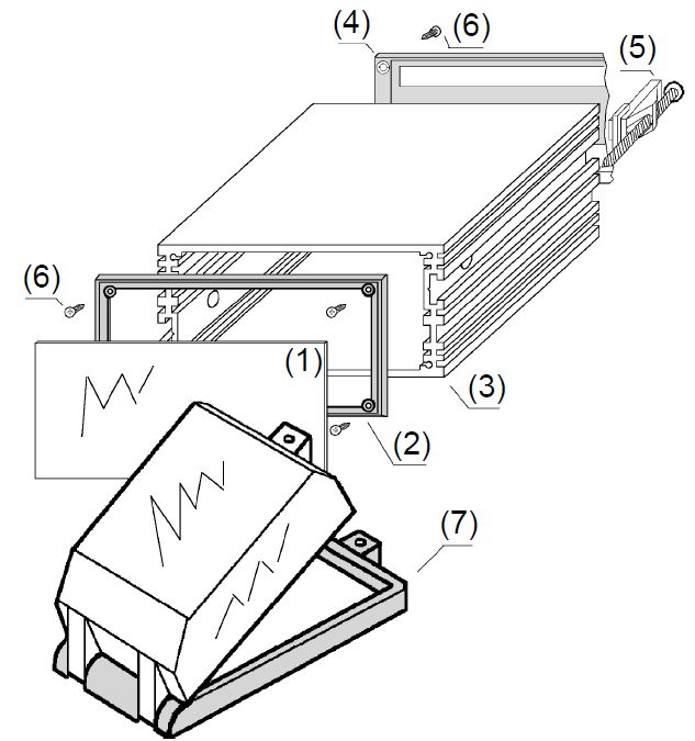 schema montaggio contenitore porta schede elettroniche