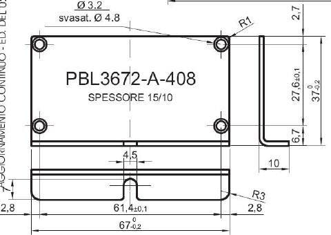 Panneau en L standard en aluminium pour art.3672