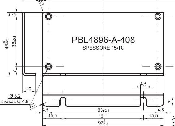 Panneau en L standard en aluminium pour art.4896