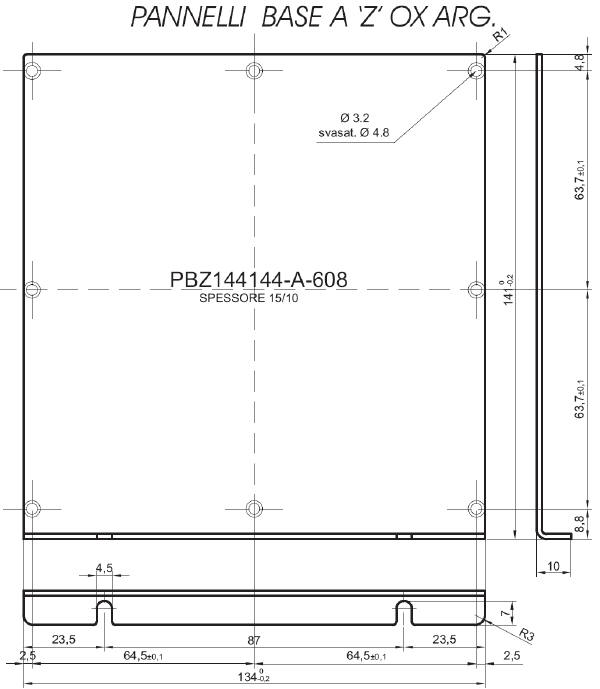 Panneau Z standard en aluminium pour art.144x144