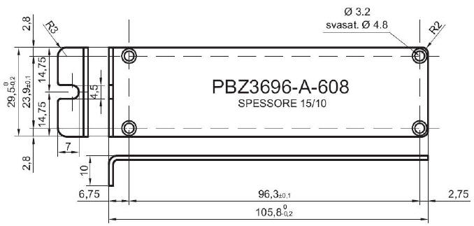 Panneau Z standard en aluminium pour art.3696