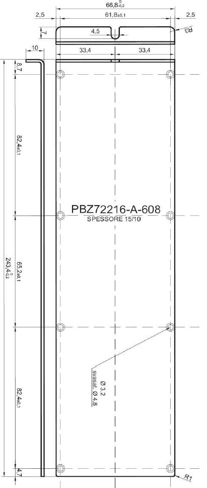 Panneau Z standard en aluminium pour art.72216