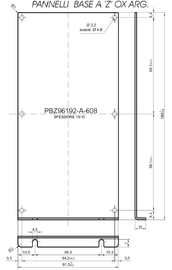 Panneau Z standard en aluminium pour art.96x192