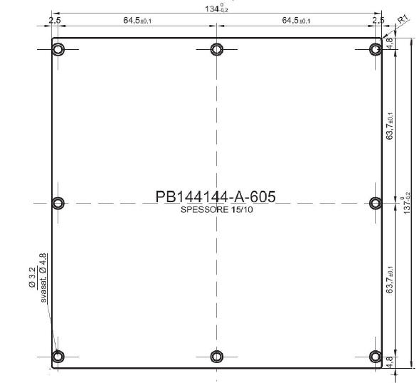 Panneau aluminium standard pour art.144x144