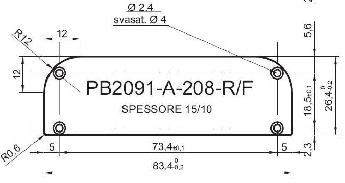 Panneau aluminium standard pour art.2091