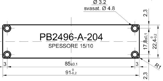 Panneau aluminium standard pour art.2496