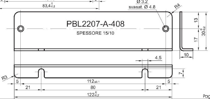 Panneau en L standard en aluminium pour art.2207