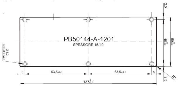 Standard aluminum panel for art.50144