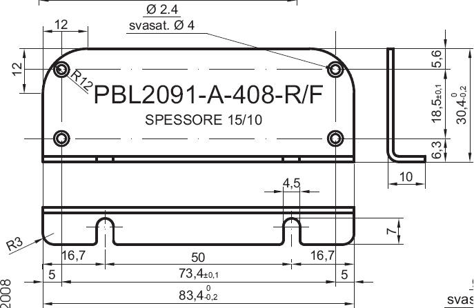 Standardowy panel L z aluminium dla art.2091